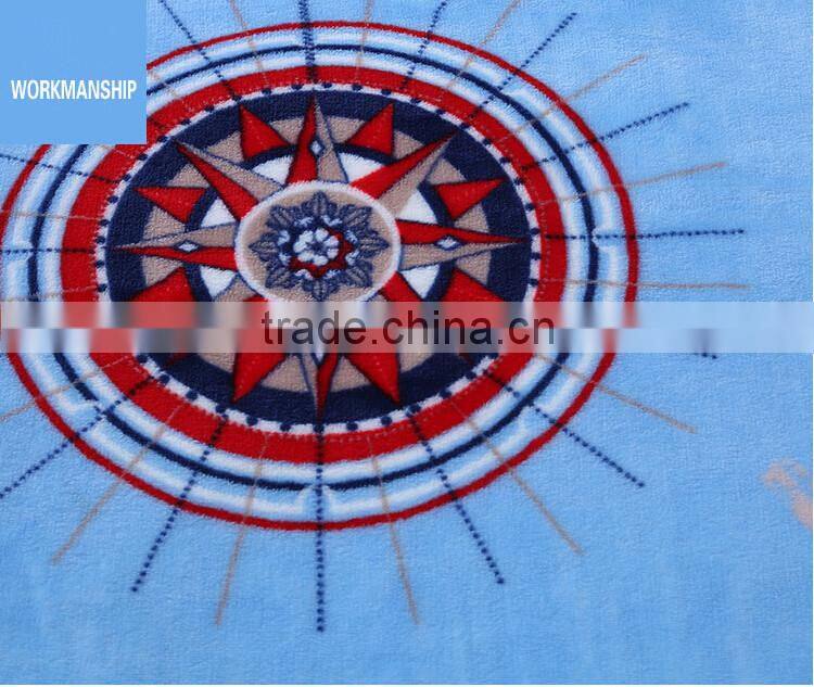 Rotary printed color flannel fleece blanket