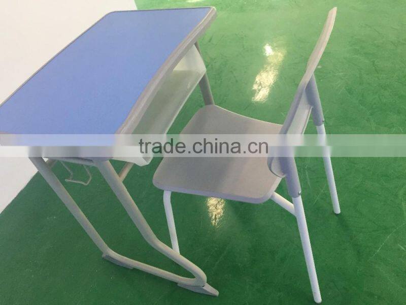 children's modern plastic cheap school desk with bench HXZY037