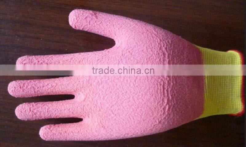 10g High quality pink Latex Foaming Coated Gloves