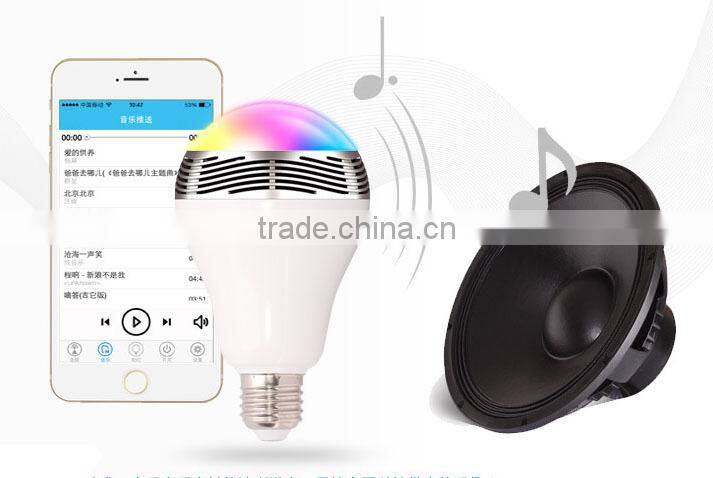 Fashion smart bluetooth led speaker bulb with mobile phone app control