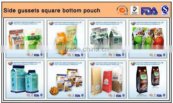 Aluminium Zip Lock Bag Flat Bottom Bags / Square Bottom Bag for Food / Aluminium Zip Lock Bag