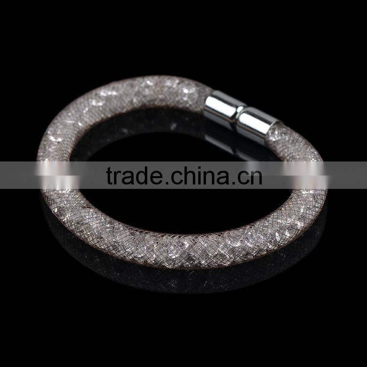 2015 new design high good quality mesh stardust magnetic bracelet for women