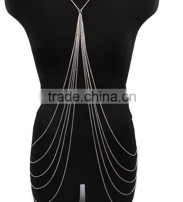 2015 new fashion body chain dress