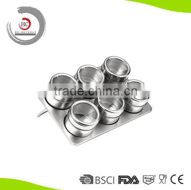 Reusable stainless steel magnetic spice tin magnetic spice rack magnetic spice jar HC-MS16