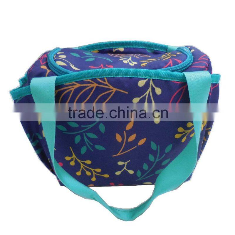 colorful eco-friendly nylon material insulated lunch cooler tote bag/picnic bag with handle/lanyard/strap, ladies handbag