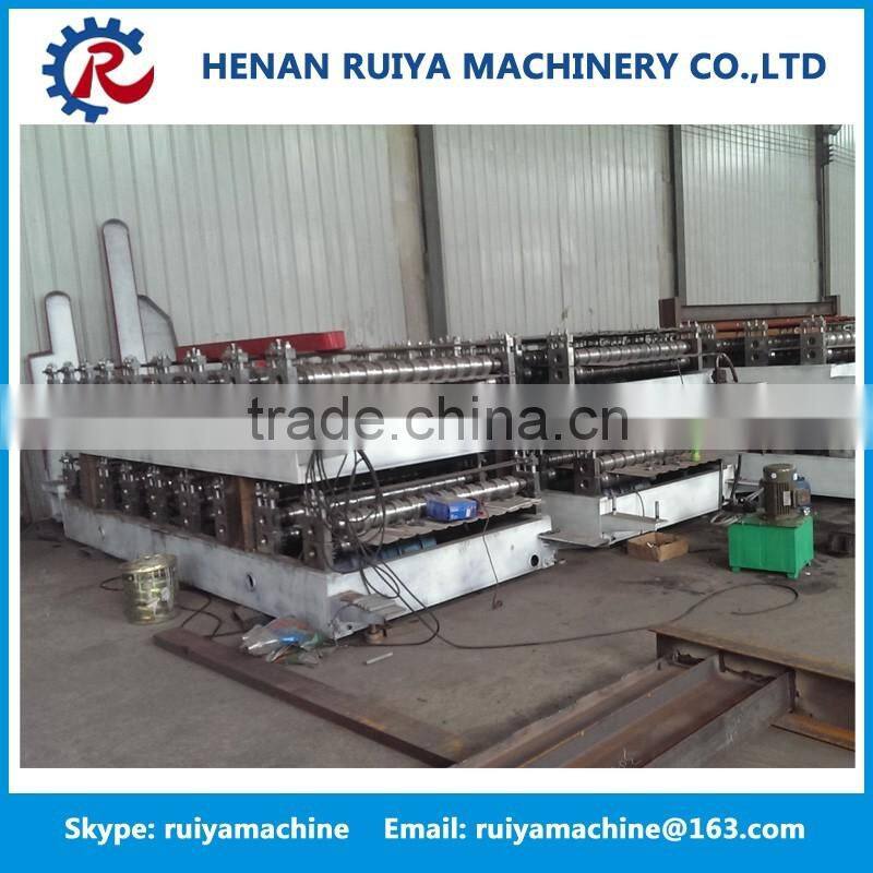 corrugated sheet metal roof making machine, Double Layer for Corrugated and Trapezoidal Roof Tile Machine