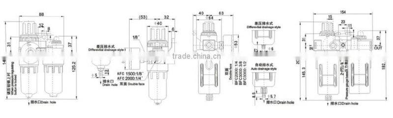 Airtac Type AFR/BFR Air Filter Regulator/Air Unit
