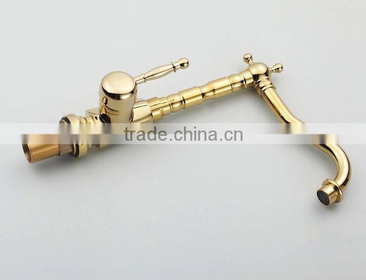 Popular in European country gold kitchen tap,artistic brass bathroom faucet