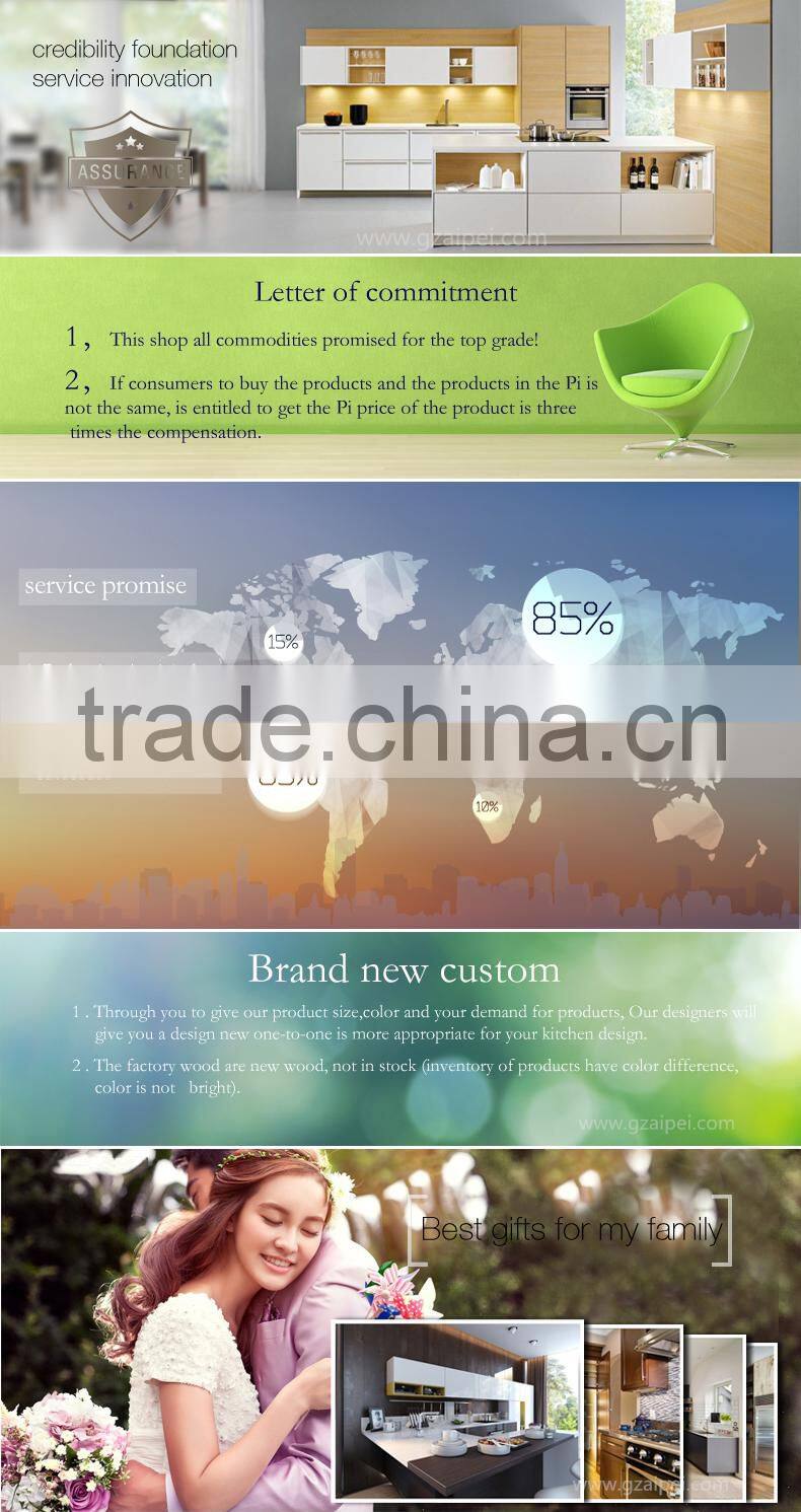 modular design wooden kitchen cabinet with Marble countertops