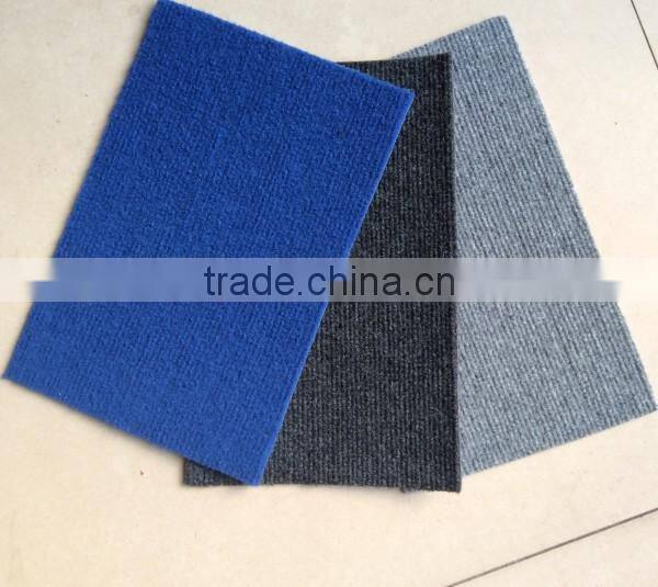 Striped non-woven carpet