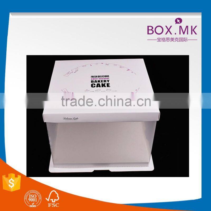 Most Popular Manufacture Environment Fashion Design Recycled White Big Ribbed Birthday Cake Box