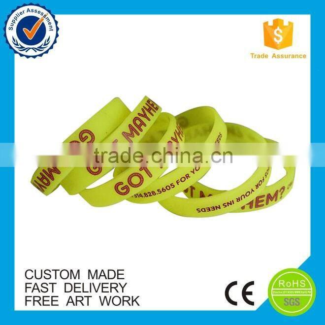 China eco-friendly custom printing fitness silicone bracelet