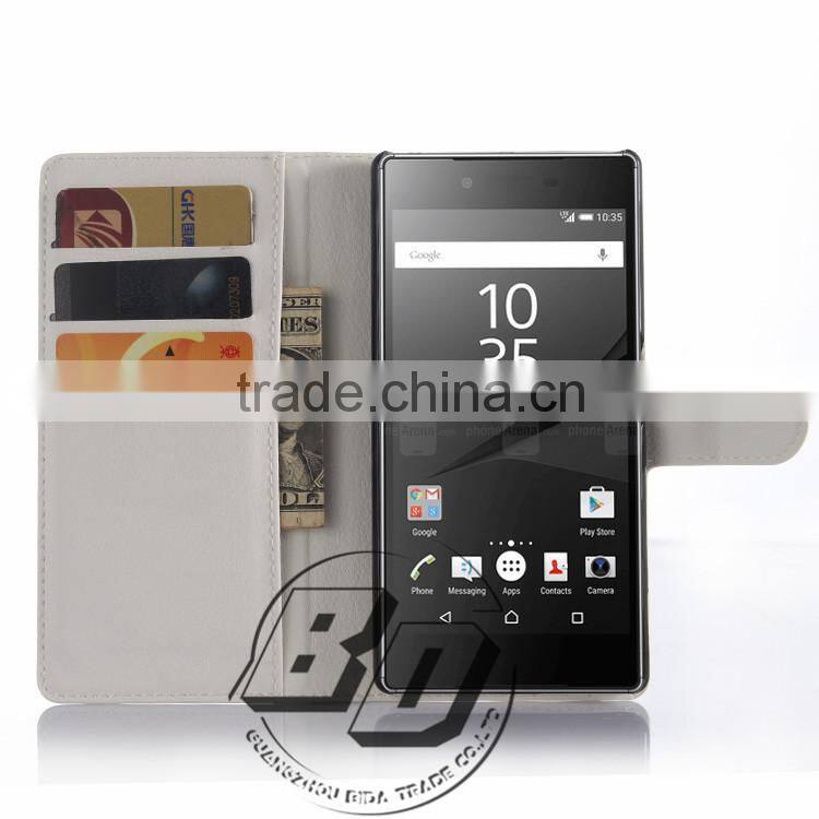 Ultra High Quality Magnetic flip PU leather wallet case with card slots For Sony Xperia Z5 Premium luxury Case fast delivery