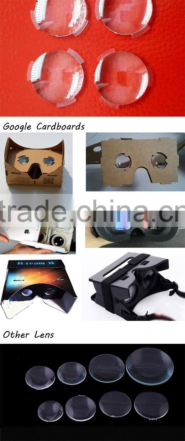 Plastic acrylic lens with 25mm diameter and 45mm focus length for 3D glasses