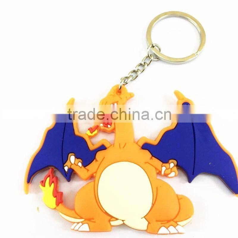 Customized Rubber Key chain Cartoon Fancy PVC 2d Key ring