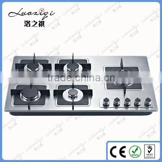 Built-In Glass Top Gas Stove , Simple Portable Five Burner Gas Stove