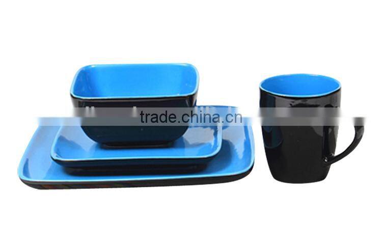 New design modern square cheap ceramic dinner set, fine porcelain dinner set