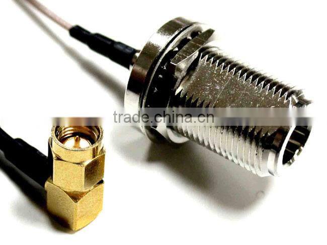 N BULKHEAD STRAIGHT JACK TO SMA RIGHT ANGLE PLUG CABLE