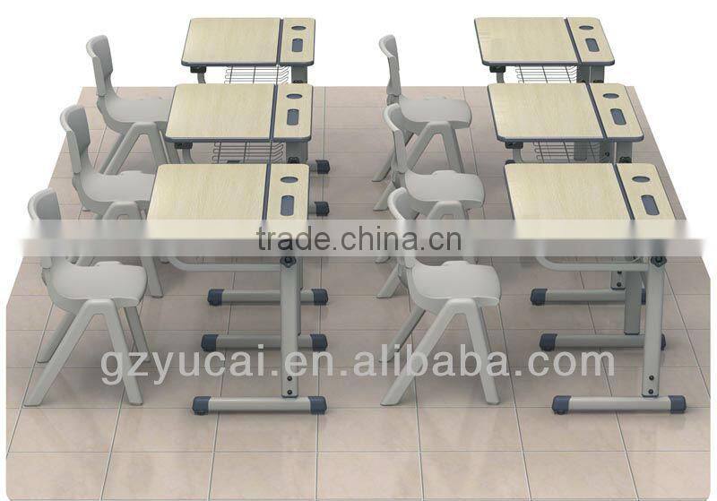 School adjustable student desk and chair