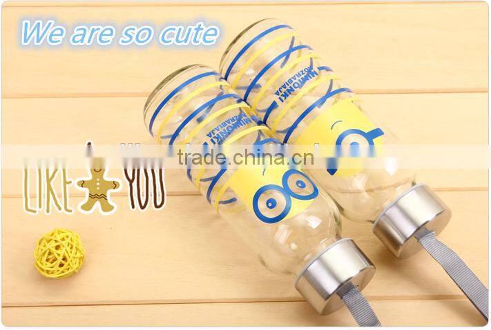Clear glass drinking bottle 330ml for clear glass bottles with rubber stopper for frosted thin glass bottle with portable lids