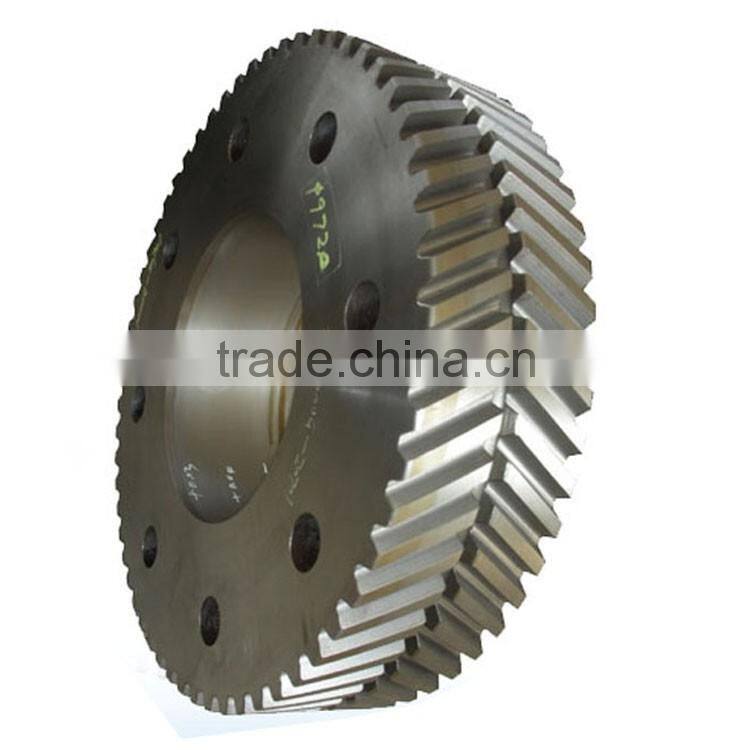 Wheel crown herringbone gear and shaft