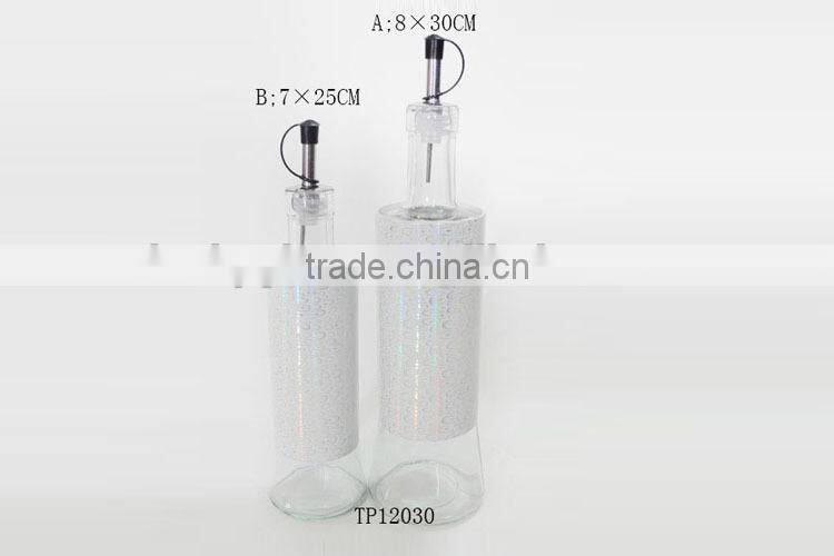 cooking olive oil storage glass container with metal lid