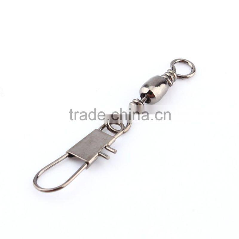 Interlock Snap Ball Bearing Swivel Rolling Solid Rings Fishing Connector #8 3.5CM Length Ocean Boat Fishing Hooks