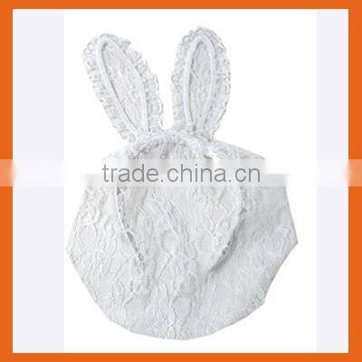 White lace rabit ear headband