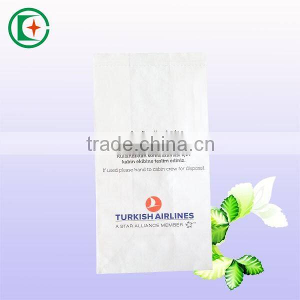 paper air sickness bag/wholesale sanitary paper bag/waterproof paper bag for airline or train