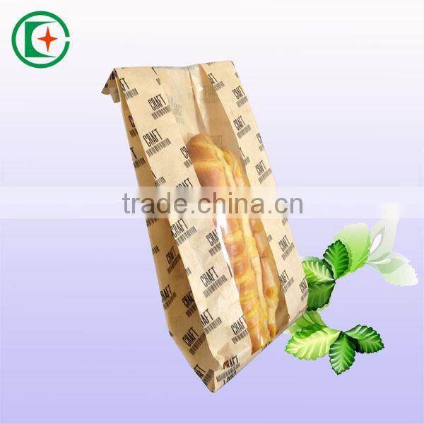 Sharp bottom bread paper bag with window