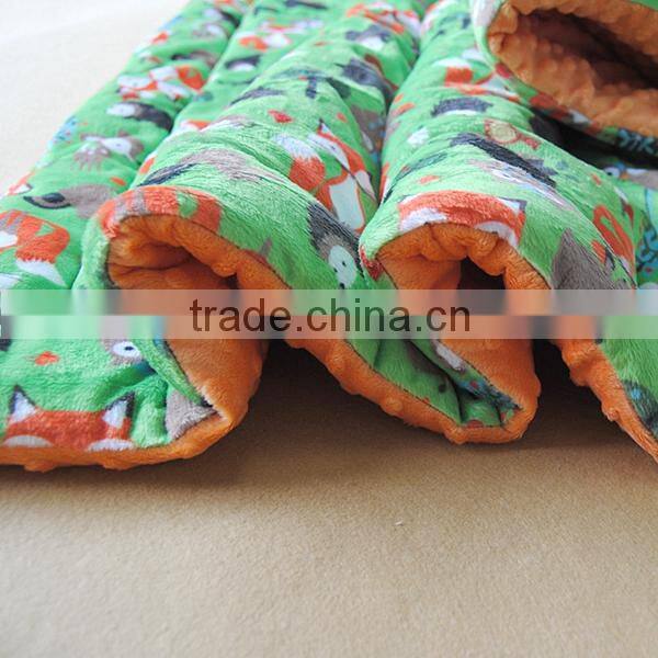 China wholesaler professional in making skin friendly washable minky printed baby quilt