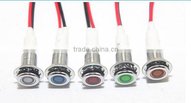 10mm flat head meter led turn control panel indicator light lamp 220v ac with wire