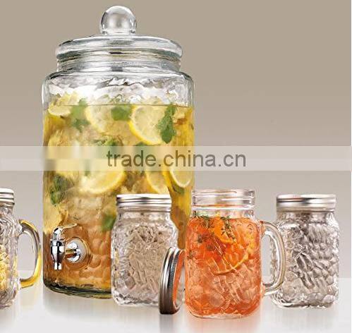 400ml Glass bottle mason jars with color painted wholesale with caps and straws