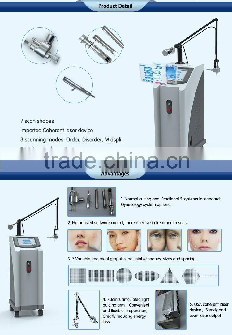 Most advanced high quality beauty equipment 10600 nm laser co2 surgical laser with USA tube