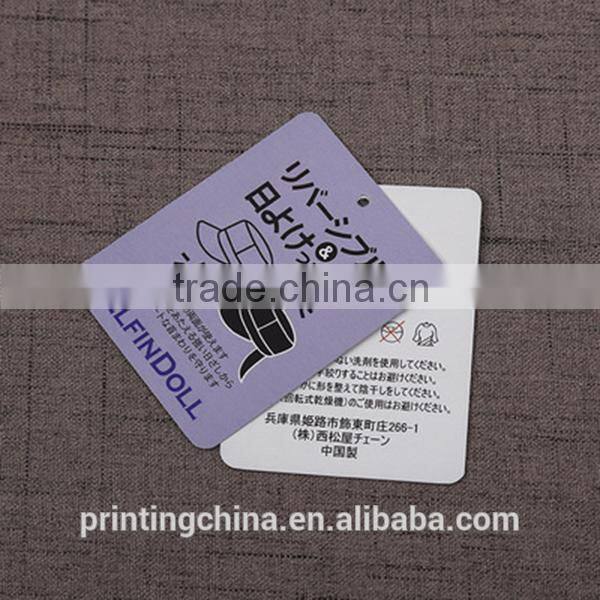 Brand lead china custom printing folded paper hang tags for wholesales