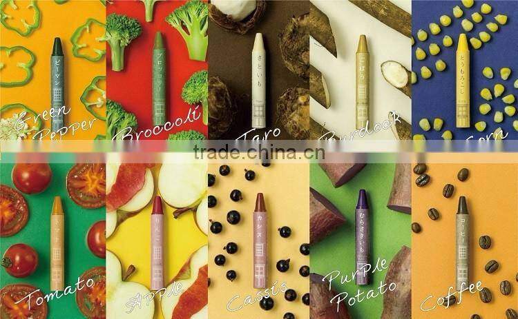 Japanese vegetable crayon pens made with safe ingredients