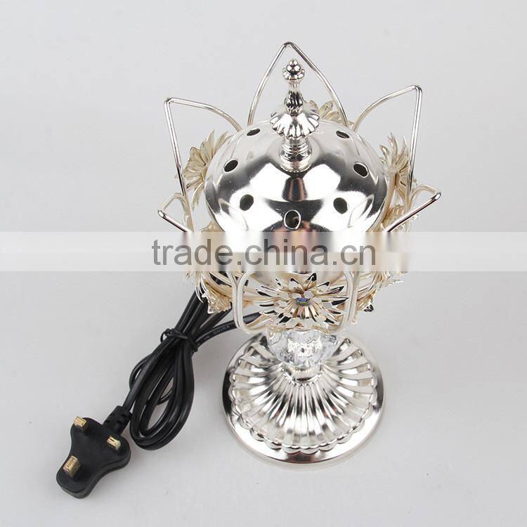 Wholesale New Style Leaf Carve Pattern Flower Shape Electric Incense Burner