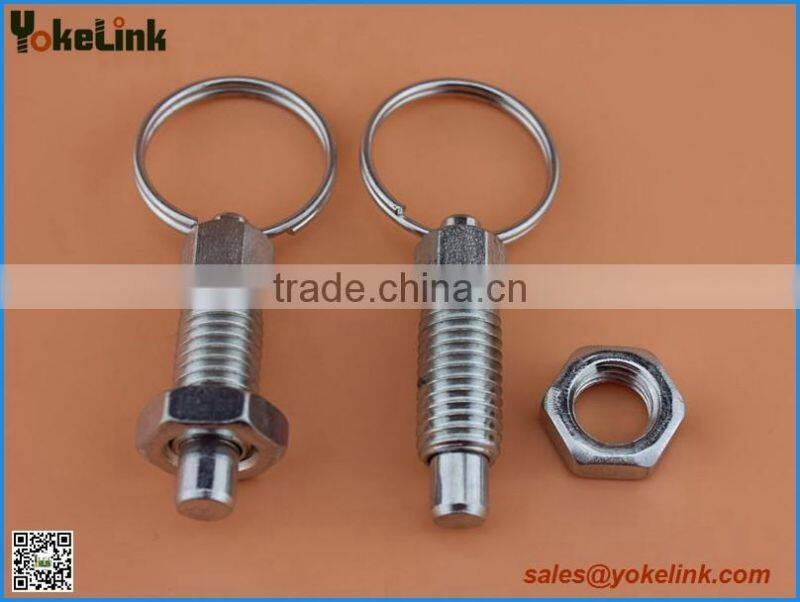 Spring plunger pin, plunger pin, ring pull plunger pin