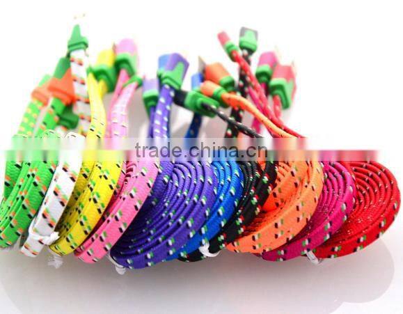 1M 3ft Braided Fabric Micro pin Cable for samsung Micro USB Charger Cable for Samsung i9300 Galaxy S4 S3 SIII Xperia S HTC