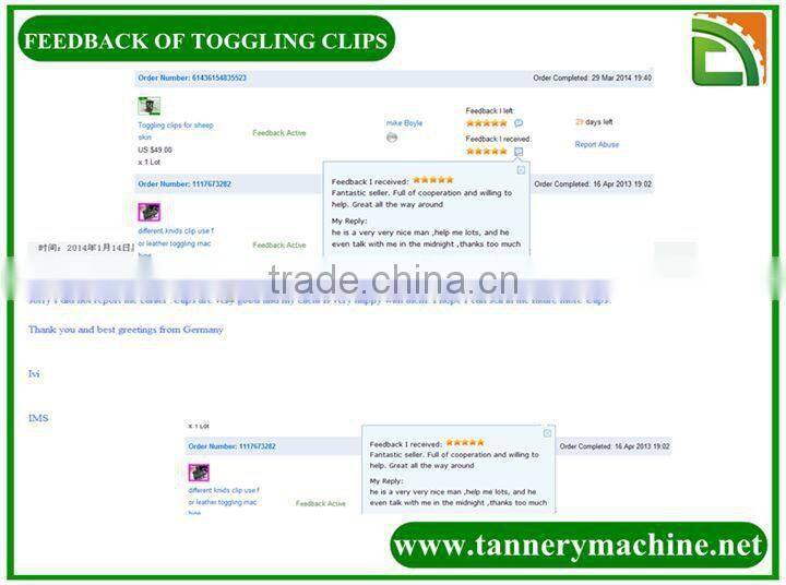 toggling machine clip with leather machine spare parts