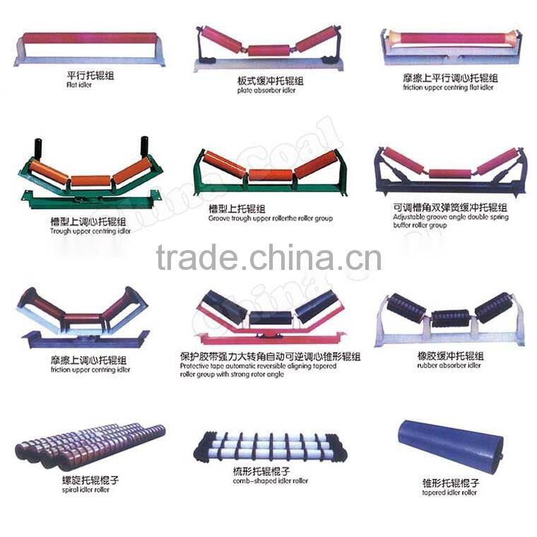 conveyor carrying roller set with steel frame.