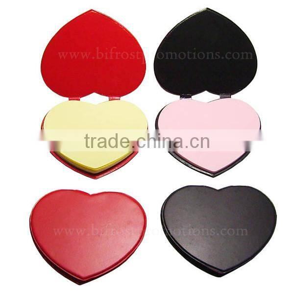 Promotion PU Cover Heart Shaped Funny Memo Sticky Note Pad