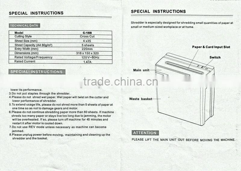 Office new electric paper shredder