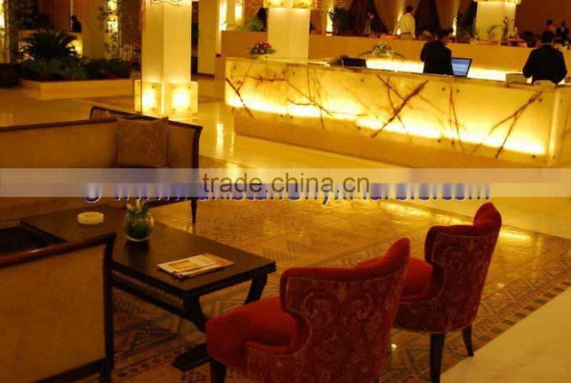 EUROPEAN STYLE BACKLIT ONYX COUNTERTOPS FOR BAR RECEPTIONS