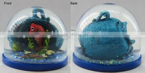 6*6*5cm customized plastic snow globe