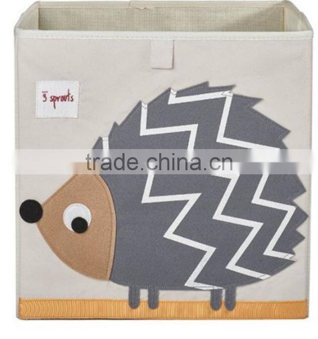 Durable Homes and Gardens Collapsible Fabric Hedgehog Printed Storage Cube