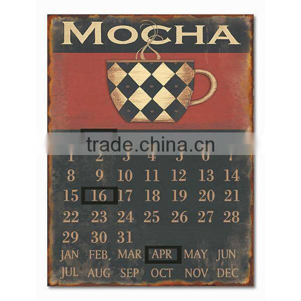 Decorative Vintage Metal Sign Antique Metal Plaque Calendar Metal Wall Plaque