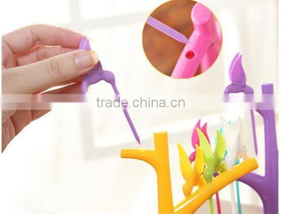 CY119 Plastic Creative Fruit Fork Bird Tree Decorative Household Daily Necessities Dessert Forks