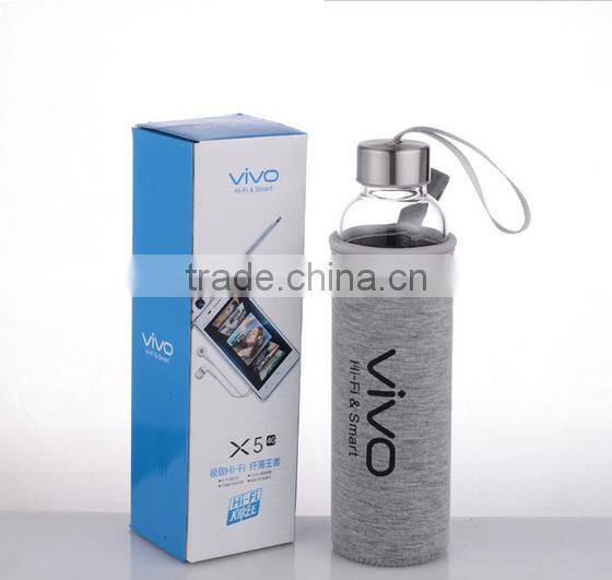 Promotional heat-resistant custom glass water bottle,custom design glass bottle,borosilicate water bottle