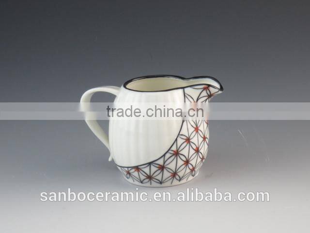 stock plain white ceramic pots, porcelain milk pot, sugar pot